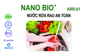 NANO BIO: Nước rửa rau an toàn: Nano bạc, Polyphenol, EGCC chiết xuất từ trà xanh, chai 250, 500, 1.000, 5.000ml
